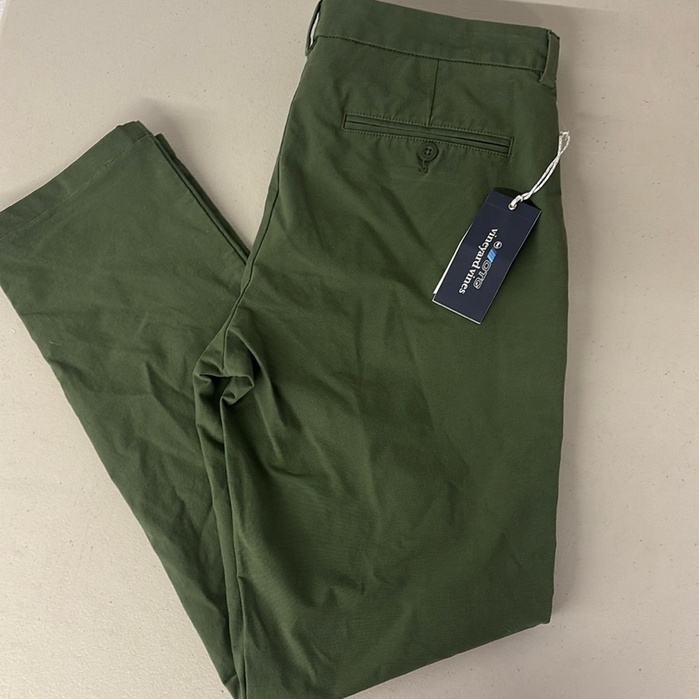 NEW 32x32 Vineyard Vines Performance On-The-Go 5 Pocket Pants cypress green